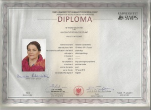 Diploma PSYCHOLOGY _Lukaszewska Honorata